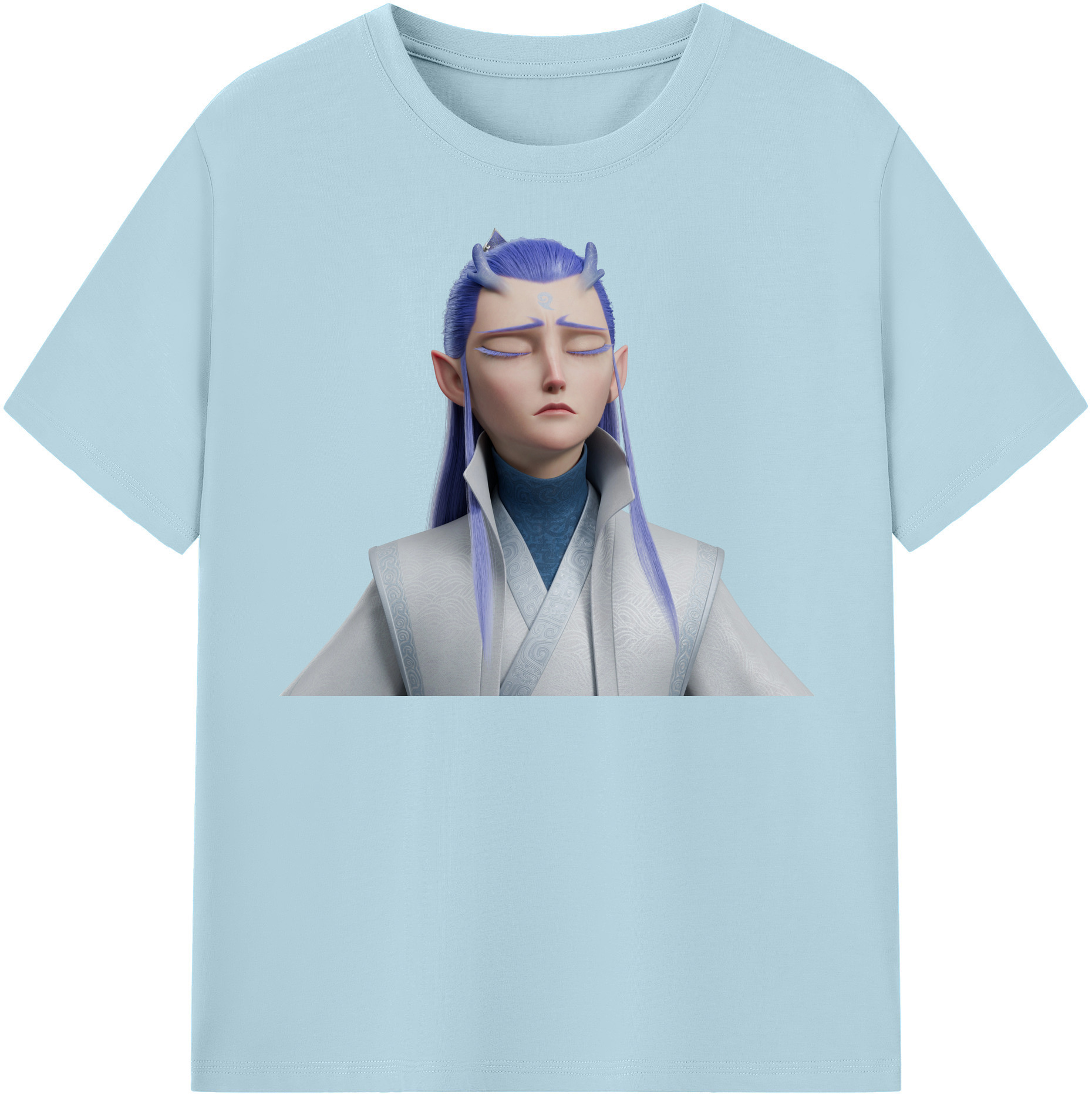 （画像用） Ne Zha 2 ナタ 魔童の大暴れ 綿100％半袖Tシャツ（フロントプリント）
